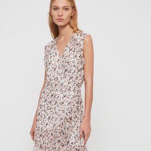 All Saints Priya Freefall Ruffles Wrap Dress S